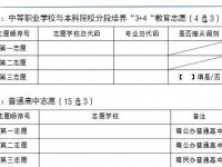 云南中考报考志愿表