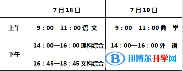 唐山2021年中考时间表