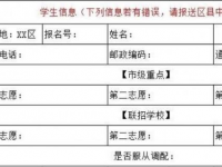 自贡2021年中考志愿填报表