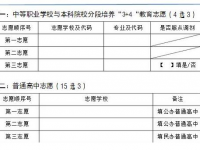 绵阳2021年中考志愿的样表