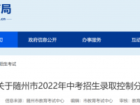 随州市高中2022录取分数线